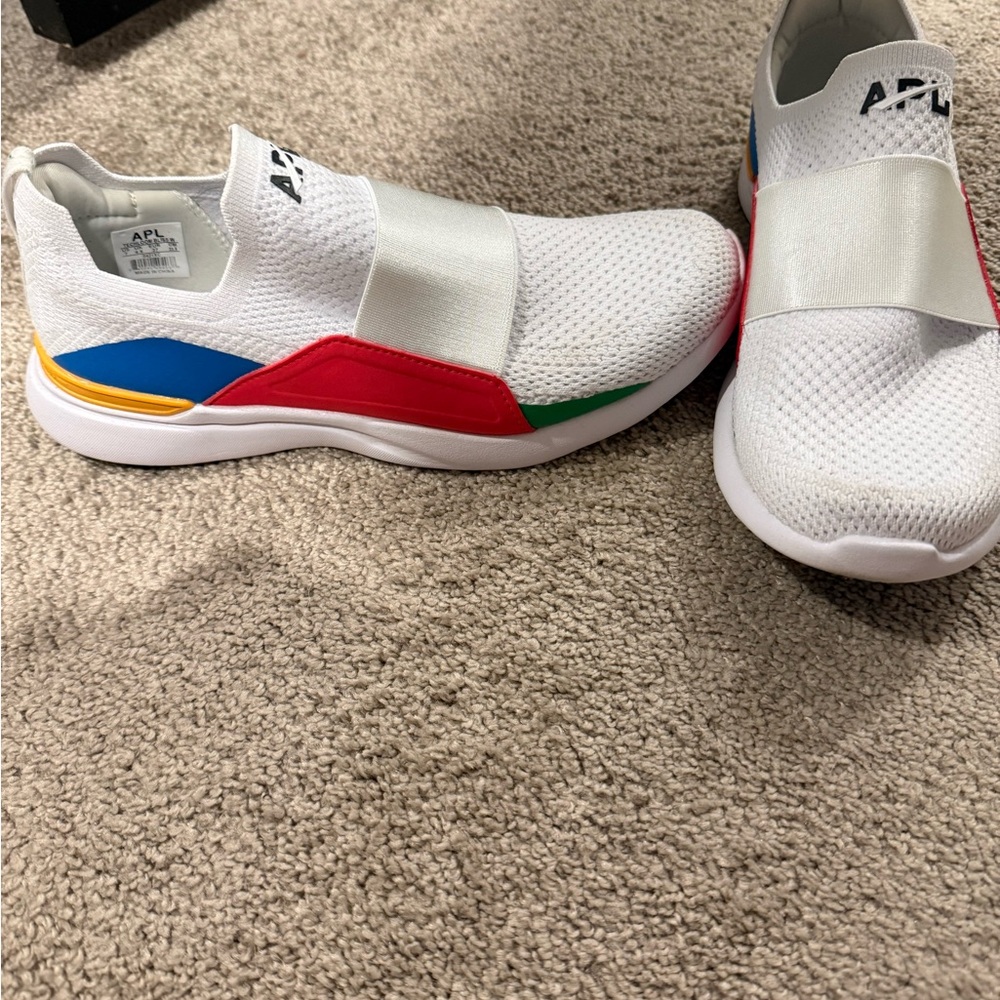 APL Women's White Sneakers with Red, Blue, and Green Accents